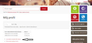 uprava-profilu v elektronickej schránky spoločnosti